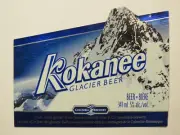 BEER LABEL: COLUMBIA Brewery KOKANEE Glacier Bier ~ Creston, BRITISH COLUMBIA