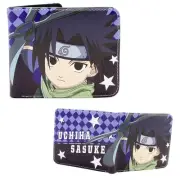 New Chibi Sasuke Uchiha NARUTO BiFold Wallet Standard Size Credit Card Billfold