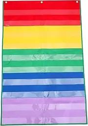 SHINEOFI Hanging Storage Bag for Classroom Pvc Itinerary Bag Pocket Chart Study Cards Classroom Supplies