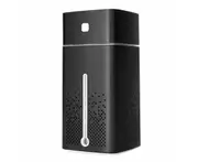 LED Cube Air Humidifier Aroma Diffuser Essential Oil Ultrasonic Purifier - Black