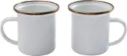 Barebones Living Set of Two Enamel Espresso Cup Stainless Rim With Bronze-Like