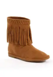 Ellie Shoes 101-MEEKO Flat Children's Moccasin Boot with Fringe