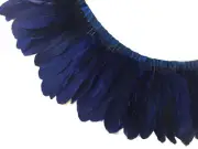 1 Yard - Navy Blue Goose Pallet Parried Feather Trim Nagoire Satinettes Supply