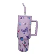 Tumbler Gifts for Women 40 oz Insulated Tumbler with Handle and Straw Butterfly