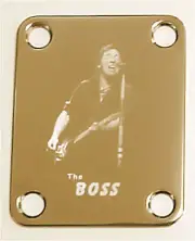 GUITAR NECK PLATE Custom Engraved Etched Fit Fender - BRUCE SPRINGSTEEN - Gold
