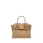 VALEXTRA Milano Micro $4550 Cashmere Beige Calfskin Crossbody Bag New/Authentic