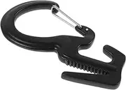 Toddmomy Zinc Alloy Figure-9 Carabiner Locking Hook for Bungee Camping Keychain Compact for Outdoor Activities Black