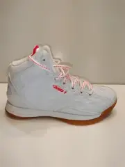 AND1 Boys Size 4 white coral gum Basketball High top Sneakers Show Out