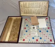 NWOT Vintage 1953 Scrabble Board Game With Wooden Tiles & Racks