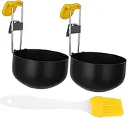 Gatuida Egg Shaper for Griddle 2pcs Non-Stick Steel Egg Moulds Circle Shape Stainless Steel Small Easy to Clean