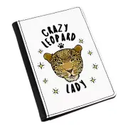 Crazy Leopard Lady Passport Holder Cover Case Wallet - Funny Animal