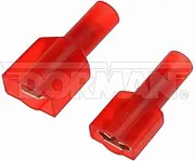Dorman 85490: 22-18 Gauge Male/Female Set Fully Insulated Quick Disconnect.250 In, Red