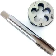 9/16-18UNF HSS Tap and Die Set,Thread Tap+Round Thread Die Right Hand HSS Taper