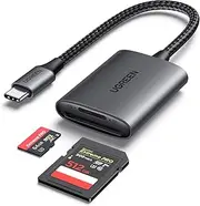 [UGREEN] 2-in-1 SD 4.0 Memory Card Reader, USB C UHS-II SD TF Card Adapter, for SD/Micro SD/SDXC/SDHC/MMC/RS-MMC UHS-II and UHS-I Cards Compatible with iPhone 16/15 Pro Max, MacBook, iPad