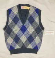 NWT VTG Pendleton Wool Sweater Vest Diamond Argyle Print Ladies Womens NOS