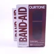 Band-Aid OurTone Flexible Fabric Adhesive Bandages, BR65, Assorted, 2x 30 ct