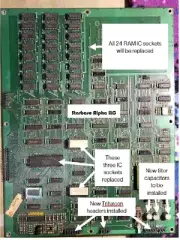 Williams Arcade Sinistar CPU PCB board repair and upgrade service.