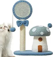 Mushroom Cat Climbing Frame - Interactive Toy Cat Tree Indoor Scratch Post,Multi-Functional Mushroom Poles, Sisal Board Scratcher for Living Room