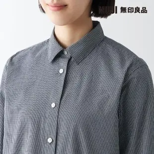 【MUJI 無印良品】女有機棉水洗平織布長袖襯衫(共6色)