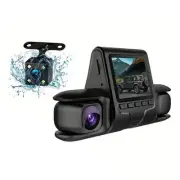 Car DVR Camera 3 Camera Lens Black Plastic 24H Parking Monitoring Dashcam C2I6