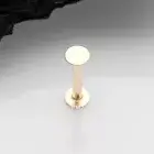 14 Karat Gold Flat Round Top Threadless Push-In Flat Back Stud Labret