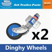 2x Ark 6" Boat Dolly Dinghy Wheel with Bracket Clamp Poly Tinnie Wheels Zinc