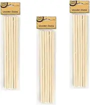 Krafters Korner 30PCE Wooden Sticks, Natural Wood, 30cm, Pack of 30