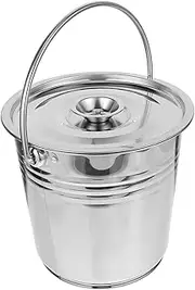 Charcoal BBQ Ash Bucket Stainless Steel Fire Bucket Non-Slip Handle Metal Furnace Tool for Home