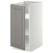 METOD base cabinet with shelves, white/Bodbyn grey, 40x60x80 cm