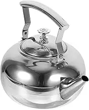 Zerodeko 1Pc Stainless Steel Tea Pot with Built Filter Teakettle for Gas Stove Easy to Clean for Home Brewing Dining Capacity for Tea Lovers