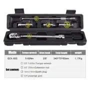 3/8 Inch 5-60Nm Adjustable Torque Wrench Set 5pcs Car Repair Combination Tools
