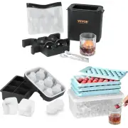 VEVOR Ice Ball Maker Round/Square Silicon Ice Cube Ball Maker Tray 2/33/104/6