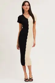 Multi Colorblock Button Front Knit Dress - Size XS, Women's Knit Dress