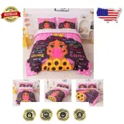 3-Piece Full Black Girl Comforter Set – Soft Polyester, Inspirational Design