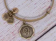 NEW NWT Alex and Ani Letter Initial Z Charm Bangle Gold Bracelet