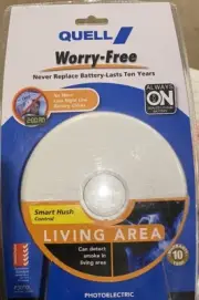 Quell Smoke Alarm Fire Detector Standard with 9V Battery Living Room