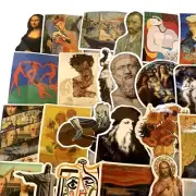 50 Famous Art Stickers / Famous Paintings Stickers / Laptop Stickers / Suitcase