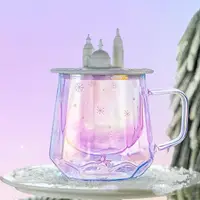 在飛比找momo購物網優惠-【KOTI 日安生活】夢幻城堡造型把手隔熱雙層玻璃杯附杯蓋(
