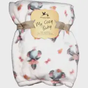 Adirondack My Cozy Baby White Ballerina Elephant Tutu Girl Butterfy Blanket NWT