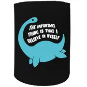 Alcohol Stubby Holder - Important Believe In Myself - Funny Novelty Birthday Gift Joke Beer Can Bottle