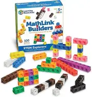 Learning Resources STEM Explorers MathLink Builders - 100 Pieces, Ages 5+