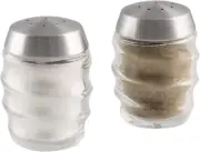 Bray Salt & Pepper Shaker Set - Wide Neck and Shakers Inverted Partially Filled