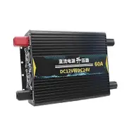 12V to 24V DC 60 Ampere Power Booster Step-Up DC DC Converter 12 Volt to 24 Volt Transformer for Car Video Refrigerator Black