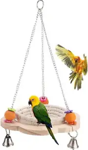 Bird Nest Swing Hammock Cage Hatch House Breeding Nest Handmade Cotton Weave Hem