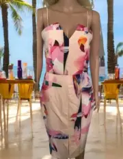 COOPER ST BNWT Pink Cosmic Dancer V Neck Racer Dress-8