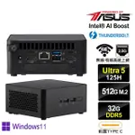 【ASUS 華碩】NUC I5十四核{獵隼R06BP} WIN11PRO迷你電腦(ULTRA 5 125H/32G/512GB M.2)