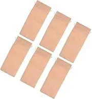 6pcs Dark Beige Reusable Wine Bottle Bags Drawstring Burlap Wine for Parties Festivals Breathable Pouches for Standard Bottles