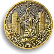 Christ Foundation Challenge Coin - Jesus Christ Design with 1 Corinthians 3:11 Inscription ﻿
