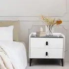 Levede Smart Bedside Table Wireless Charging LED Lights 2/3 Drawers Storage