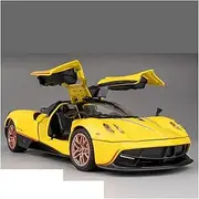 Scale Finished Model Car 1:32 Scale for Pagani Huayra Supercar Simulation Model Cars Alloy Die-cast Vehicle Display Collector Die-cast Vehicle(Yellow)